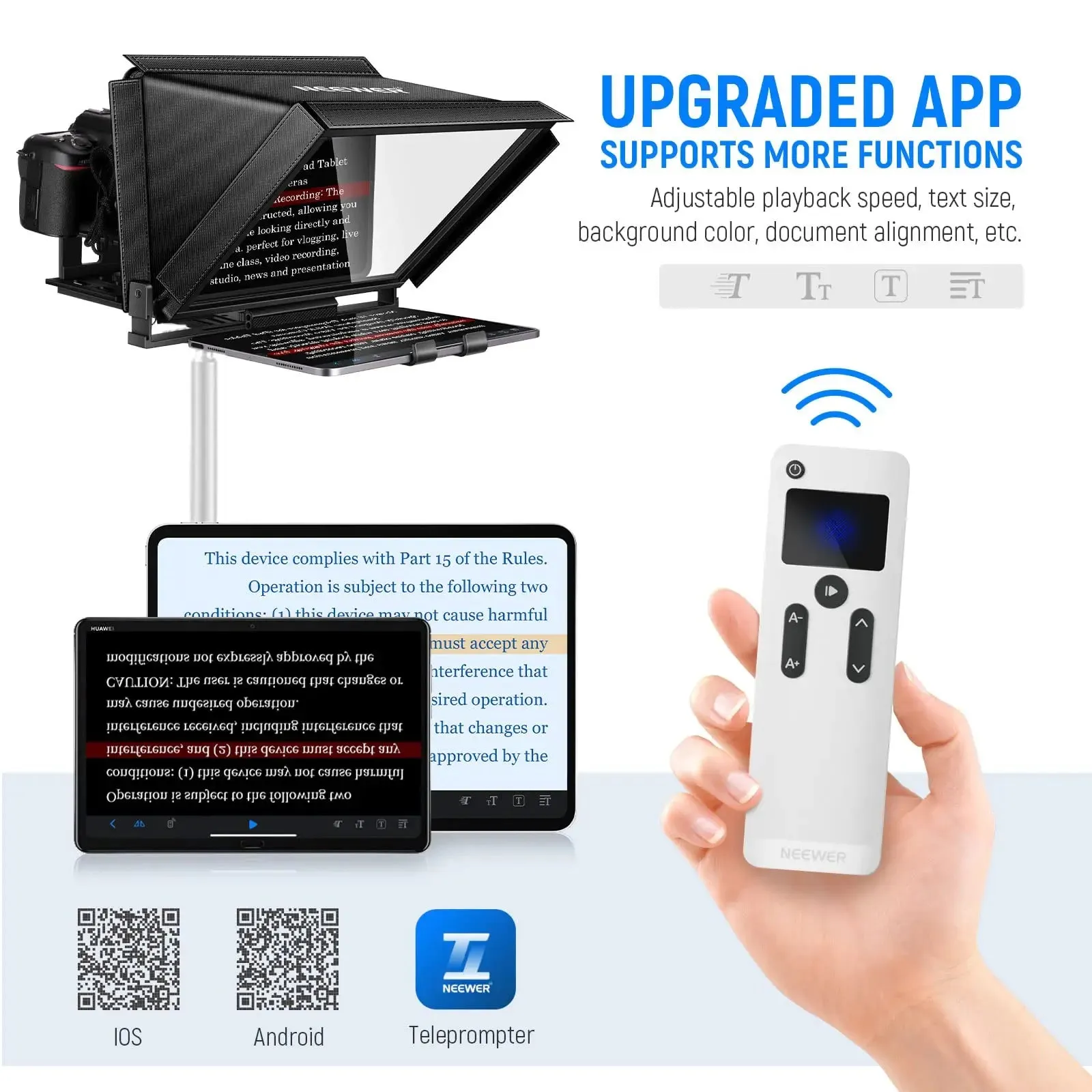 14 Aluminum Teleprompter for Ipad Tablet Dslr with Remote Ios/android Compatible