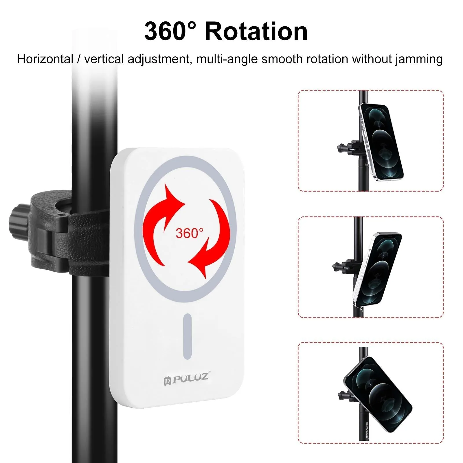 15W Magnetic Wireless Charger With Vlogging Phone Clamp