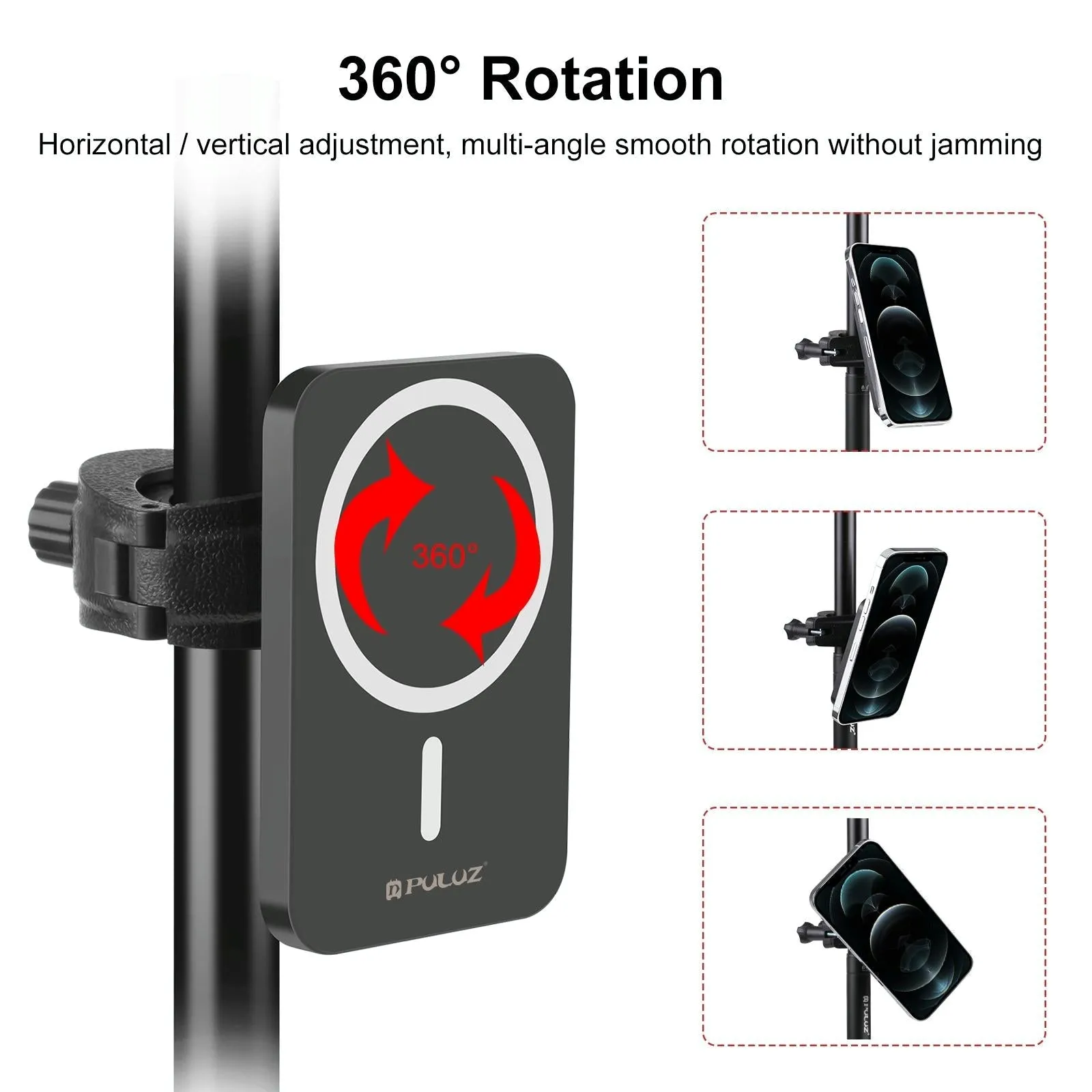 15W Magnetic Wireless Charger With Vlogging Phone Clamp