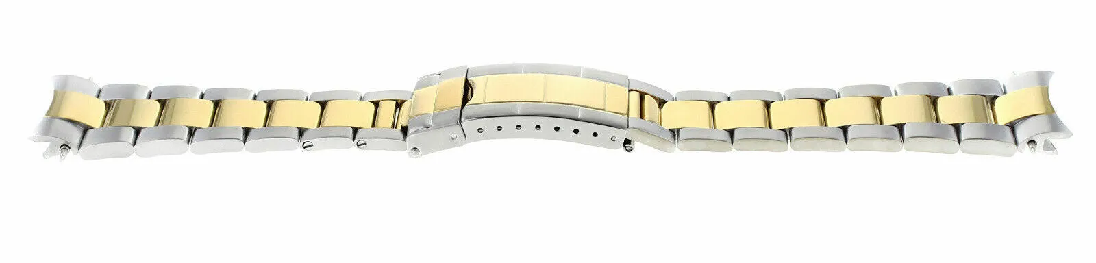 19MM OYSTER WATCH BAND FOR 34MM ROLEX DATE PERPETUAL TWO TONE FLIP LOCK CLASP