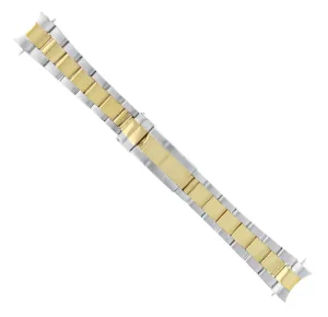 19MM OYSTER WATCH BAND FOR 34MM ROLEX DATE PERPETUAL TWO TONE FLIP LOCK CLASP