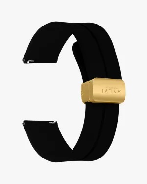 20mm Opus Black Gold Silicone Strap