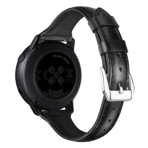 20mm Universal patterned genuine leather watch strap with - Black