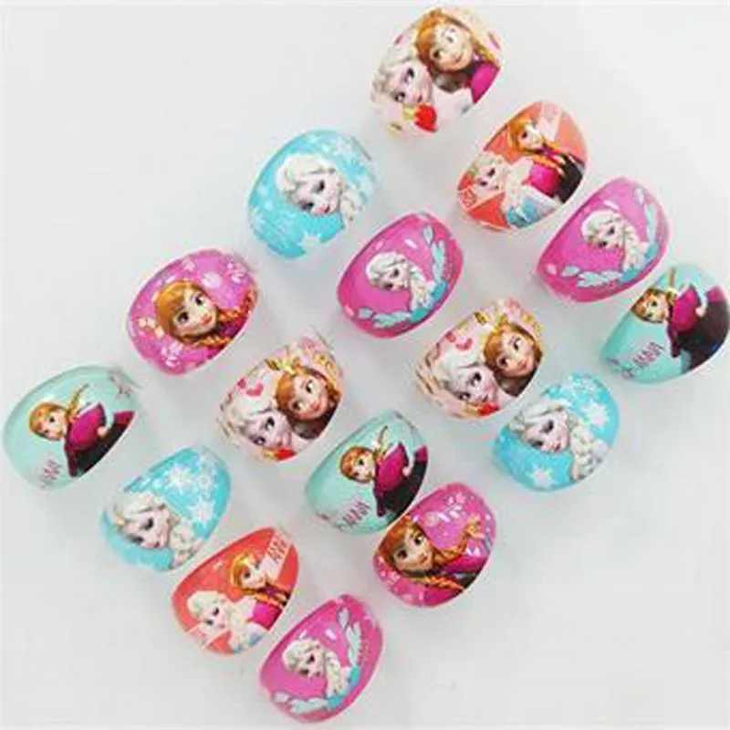 20/pcs 1pack New Snow Romance Children Cartoon Ring Princess Aisha Anna Jewelry Random Color, Can Not Choose Colors And Styles