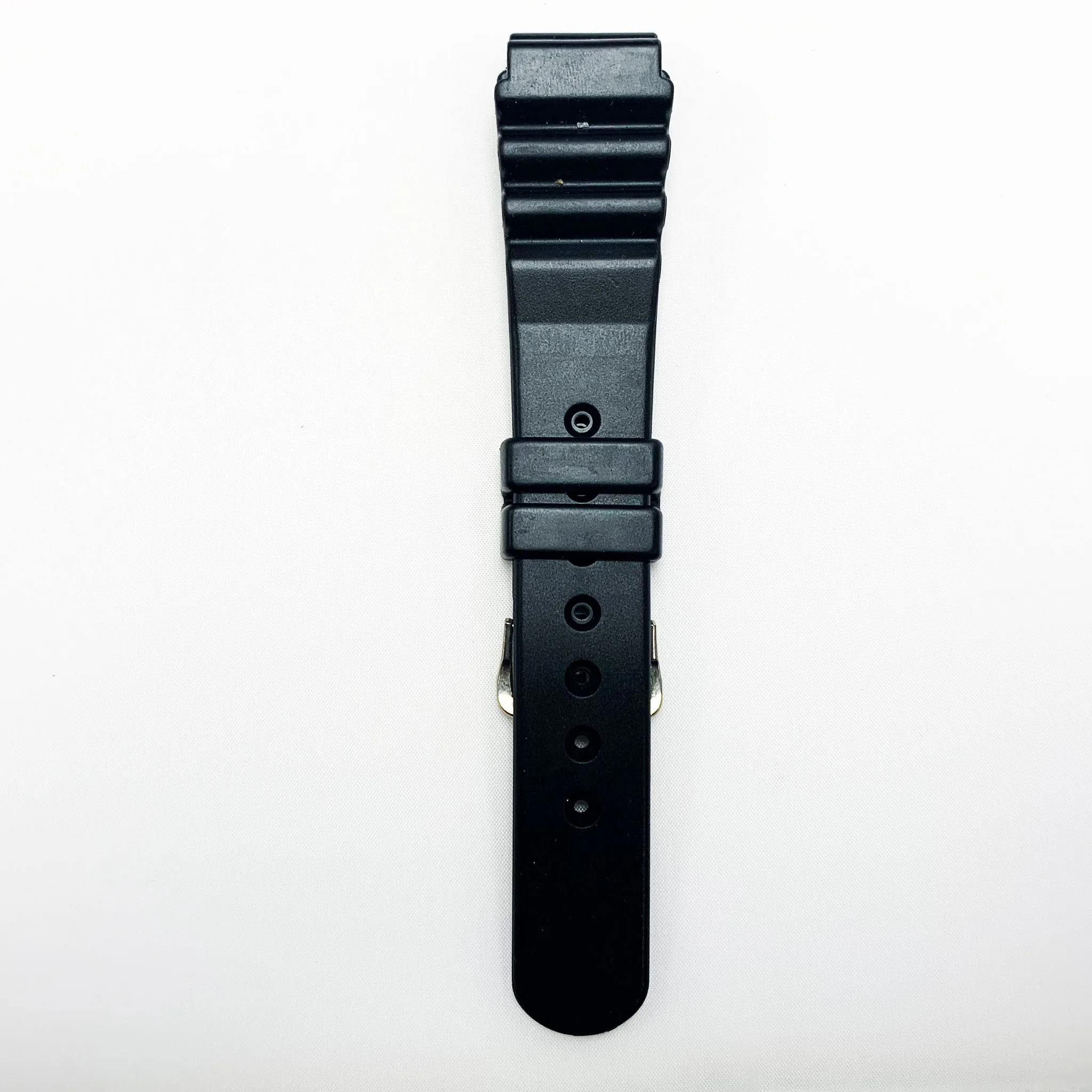 22 MM PVC Zig Zag Style Watch Band Black Color Quick Release Regular Size Watch Strap