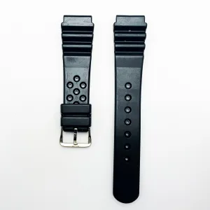 22 MM PVC Zig Zag Style Watch Band Black Color Quick Release Regular Size Watch Strap