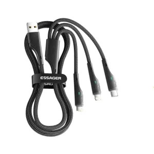 3 in 1 Usb Cable for Iphone Samsung Xiaomi Huawei Fast Charging Data Transfer