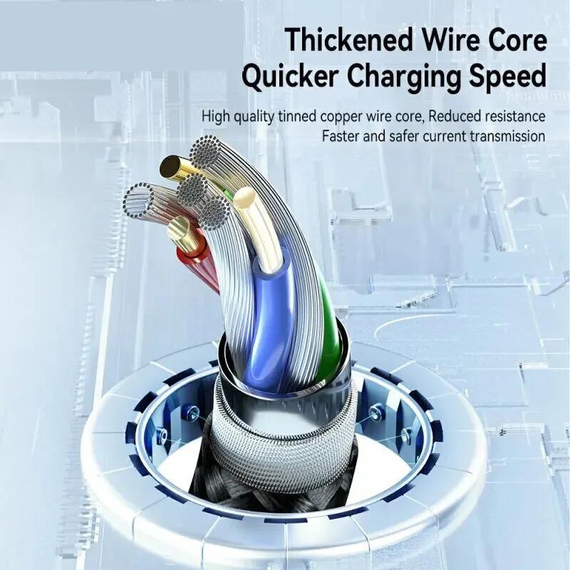 3 in 1 Usb Cable for Iphone Samsung Xiaomi Huawei Fast Charging Data Transfer
