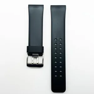 30 MM PVC Plain Double Prong Watch Band Black Color Quick Release Regular Size Sieko Citizen Watch Strap