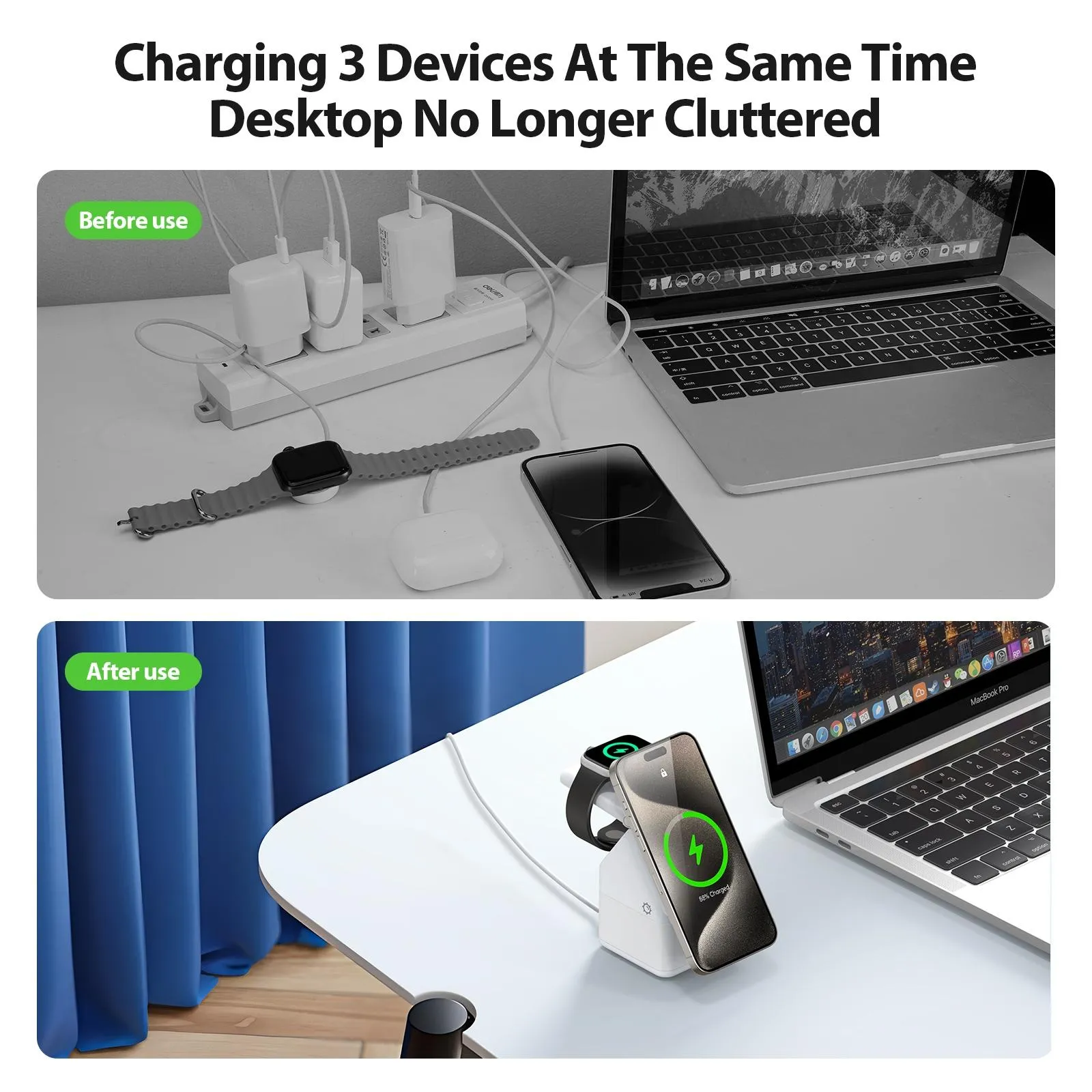 4 In 1 15W Magnetic Wireless Charger White