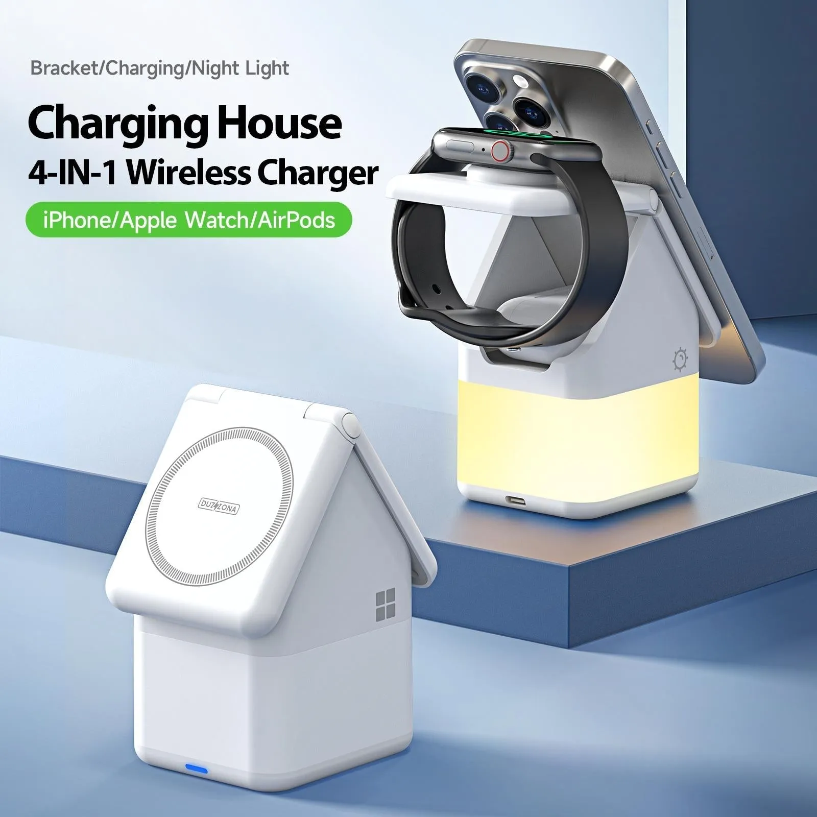 4 In 1 15W Magnetic Wireless Charger White