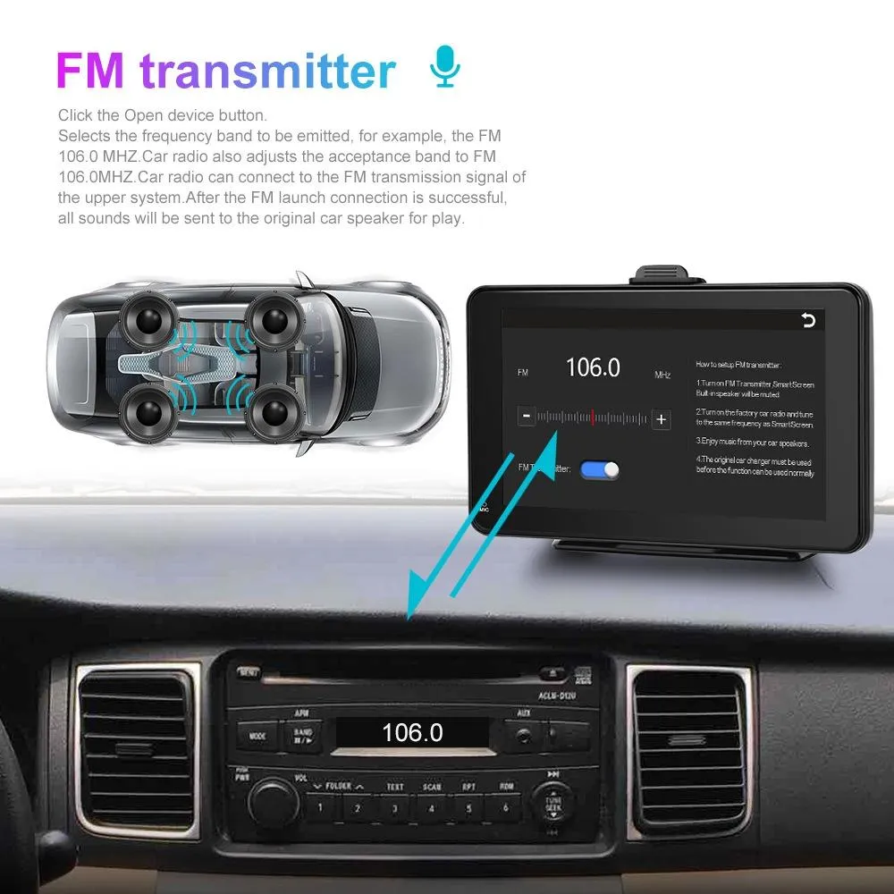 7 Inch Hd Smart Screen With Wireless Carplay & Android Auto - No Camera