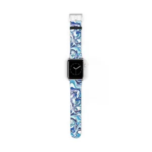 Acrylic Pour Blue Watch Band
