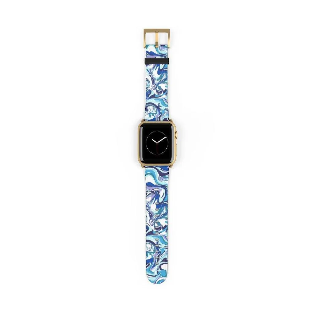 Acrylic Pour Blue Watch Band