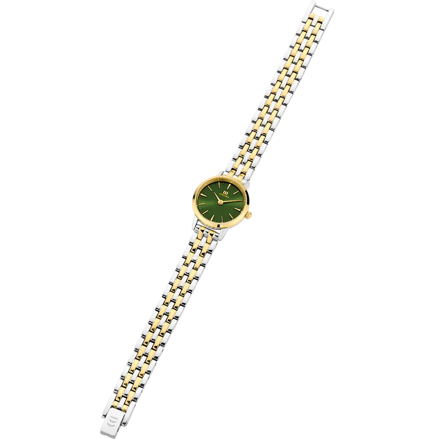 Akilia Mini Link Two-Tone Gold Green