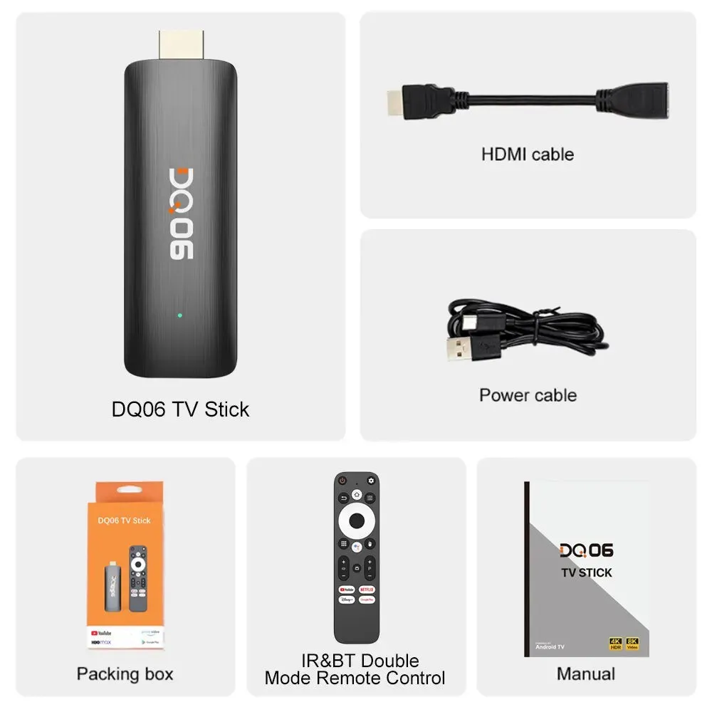 Android12 Atv Stick with 8k Video Wifi6 Bt
