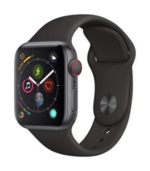 Apple Watch Series 4 (GPS   Cellular) (Renewed) (Black Sport, 44mm)