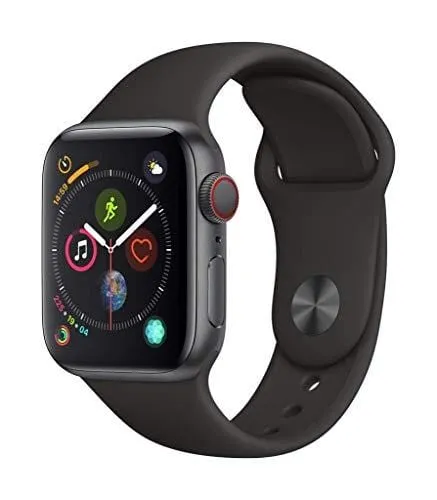 Apple Watch Series 4 (GPS   Cellular) (Renewed) (Black Sport, 44mm)