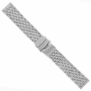 BEAD OF RICE WATCH BAND FOR NEW OR VINTAGE WATCHES IN 18MM STAINLESS STEEL