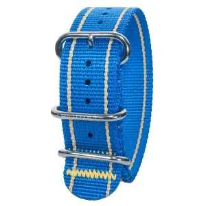 Bertucci DX3 Men's Azzurri Stripes Nylon Blue Watch Band - B-141