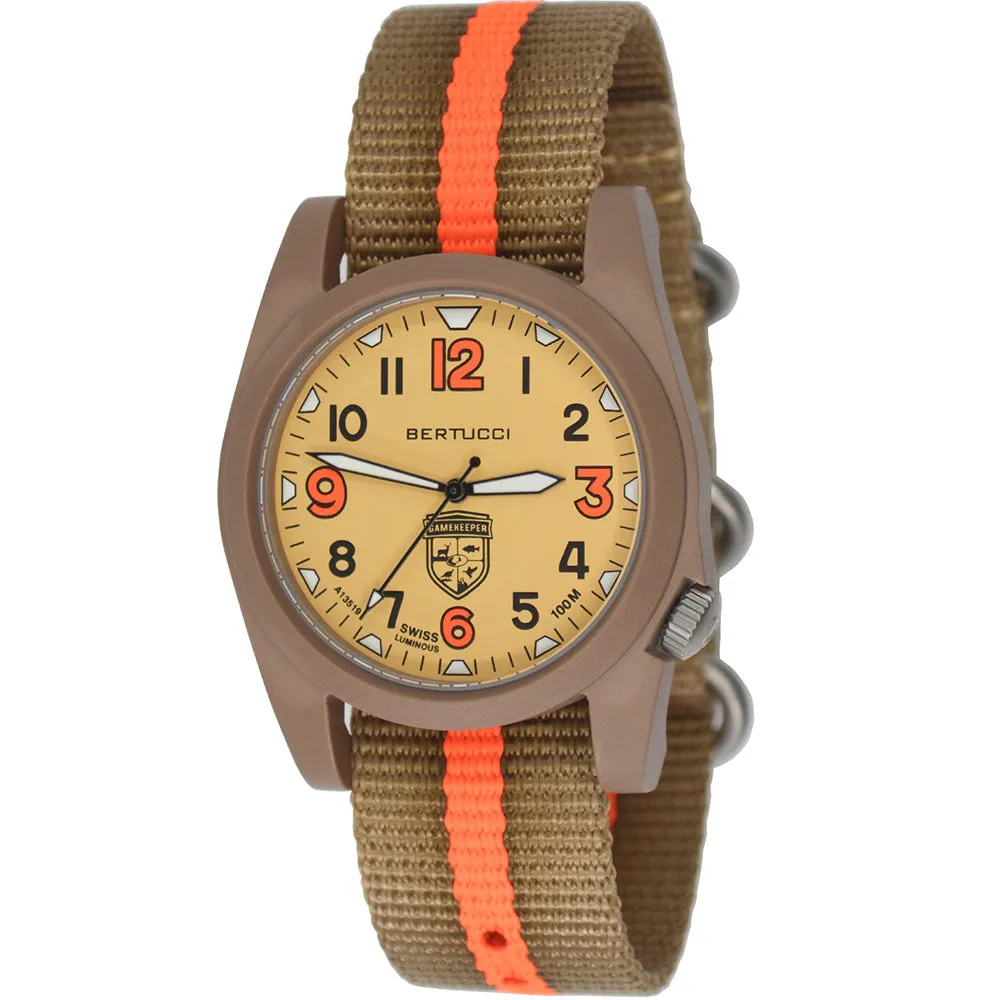 Bertucci Gamekeeper Unisex Coyote / Blaze Stripe Nylon Band Sand Quartz Dial Watch - 13376