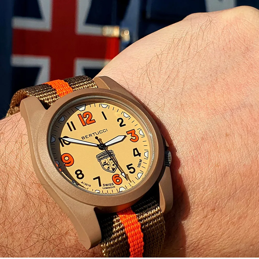 Bertucci Gamekeeper Unisex Coyote / Blaze Stripe Nylon Band Sand Quartz Dial Watch - 13376