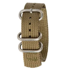 Bertucci Heavy Duty Two-Ply Men's Patrol Olive Nylon Mesh Watch Band - B-207