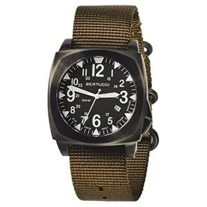 Bertucci Mens Ballista Black Defender Olive Domed Sapphire Watch - 13601