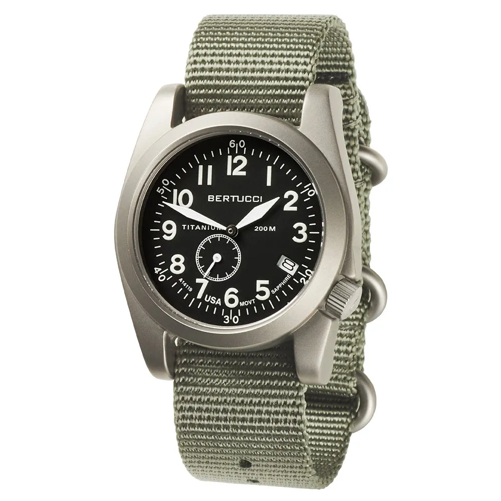 Bertucci Men's Black Dial Nylon Band Quartz Watch - 13334