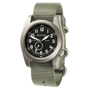 Bertucci Men's Black Dial Nylon Band Quartz Watch - 13334