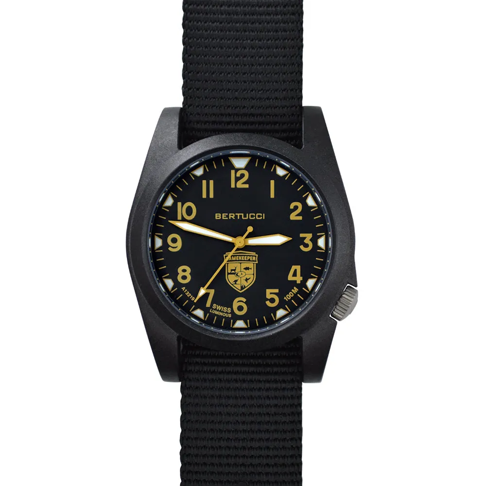 Bertucci Unisex Gamekeeper Black Nylon Band Black/Khaki Quartz Dial Watch - 13371