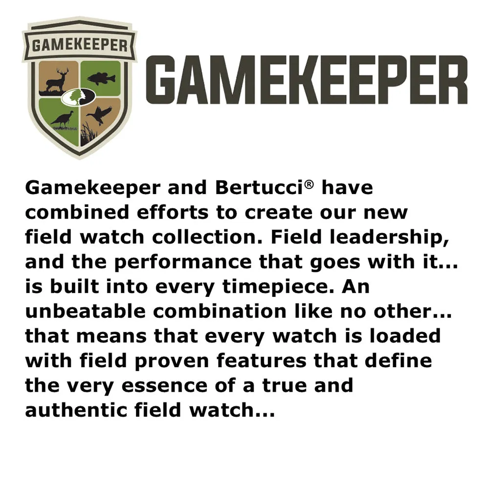 Bertucci Unisex Gamekeeper Black Nylon Band Black/Khaki Quartz Dial Watch - 13371