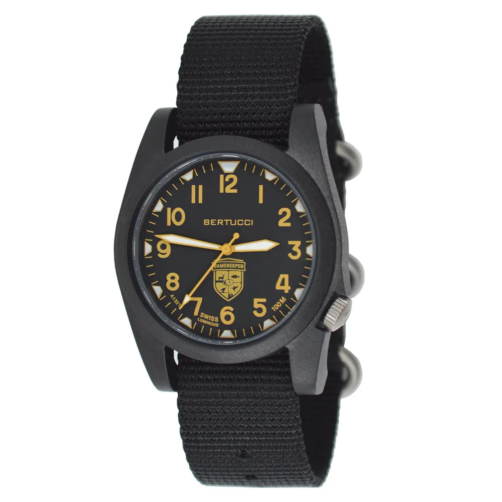 Bertucci Unisex Gamekeeper Black Nylon Band Black/Khaki Quartz Dial Watch - 13371