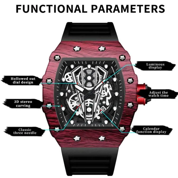 BINBOND B6577 30m Waterproof Quartz Watch in Barrel Design
