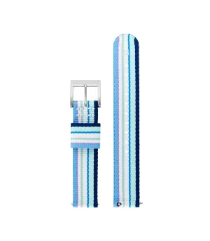 Blue/Green Striped Textile Strap, 16mm