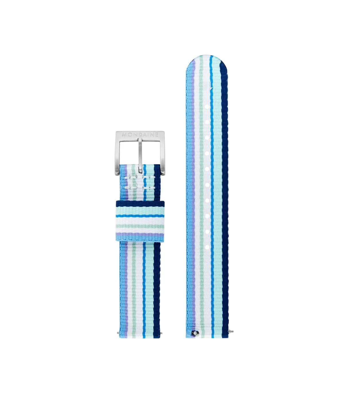 Blue/Green Striped Textile Strap, 16mm