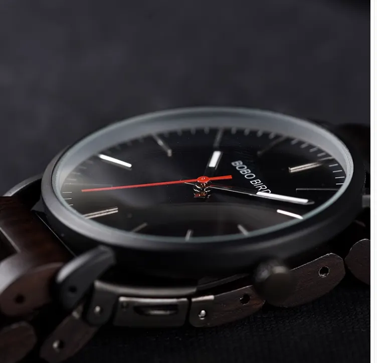 BOBO BIRD CLASSIC ELEGANT BLACK WOODEN WATCH