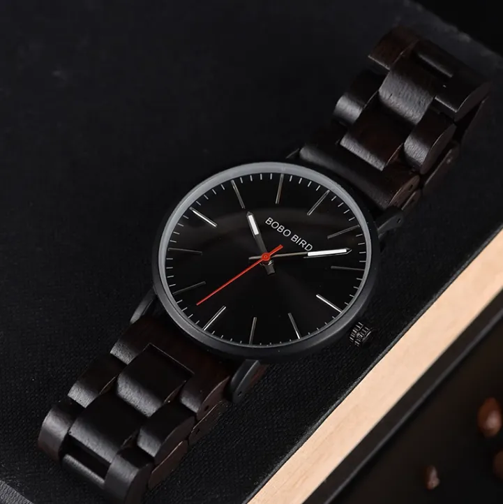 BOBO BIRD CLASSIC ELEGANT BLACK WOODEN WATCH