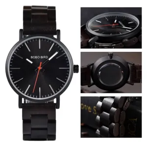 BOBO BIRD CLASSIC ELEGANT BLACK WOODEN WATCH