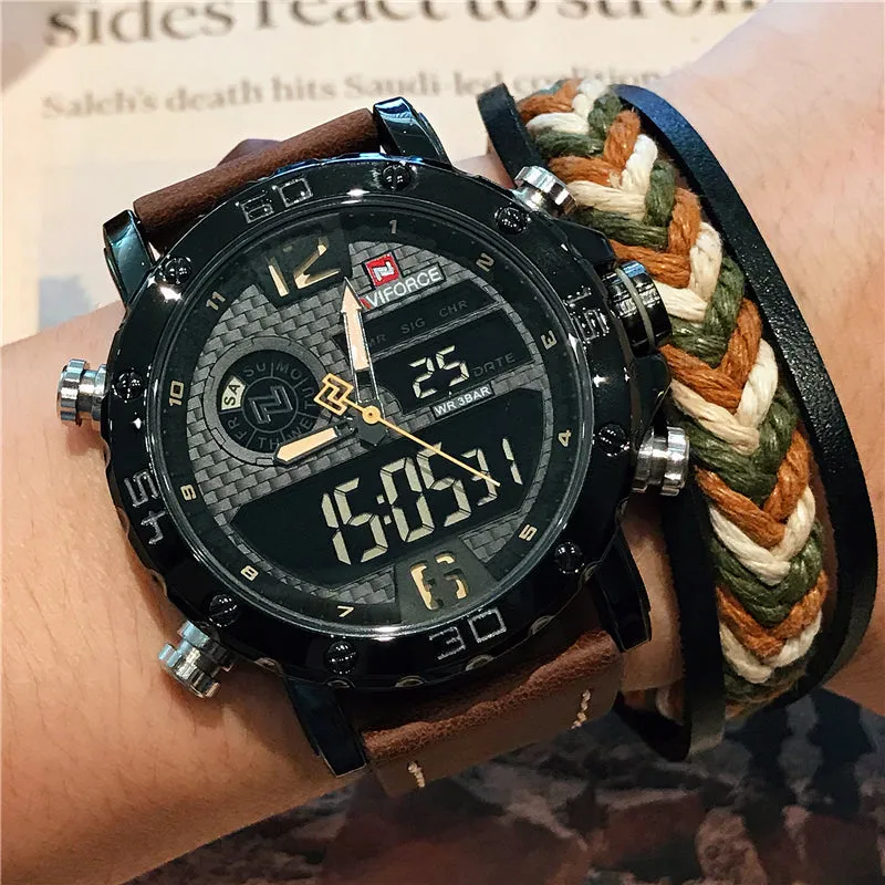 BOOPDO DESIGN DOUBLE DISPLAY MULTI FUNCTION WATERPROOF WATCHES