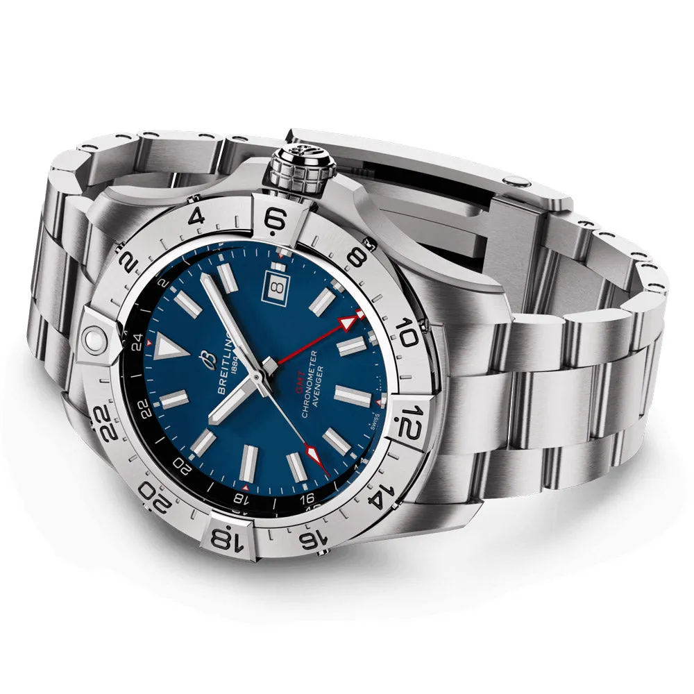 Breitling Avenger 44mm GMT Blue Dial Automatic Gents Watch A32320101C1A1