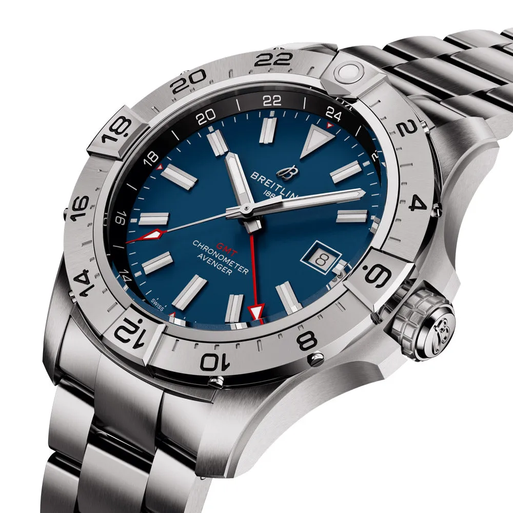 Breitling Avenger 44mm GMT Blue Dial Automatic Gents Watch A32320101C1A1