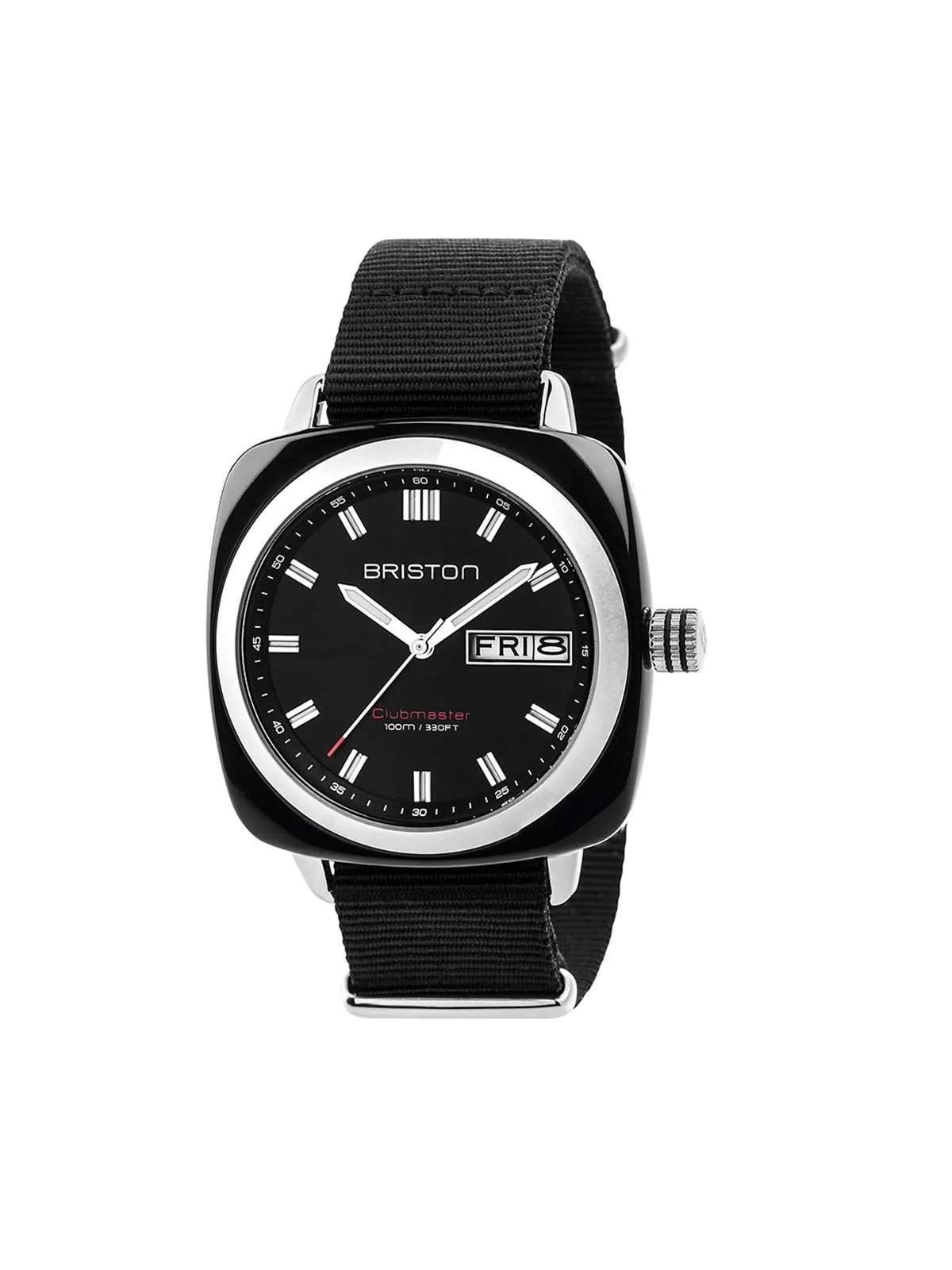Briston Clubmaster Sport Acetate HMS Black With Black Dial Black Nato Strap 42mm