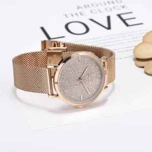 Bullion Gold Seamless Dial Watch - Rose Gold and White