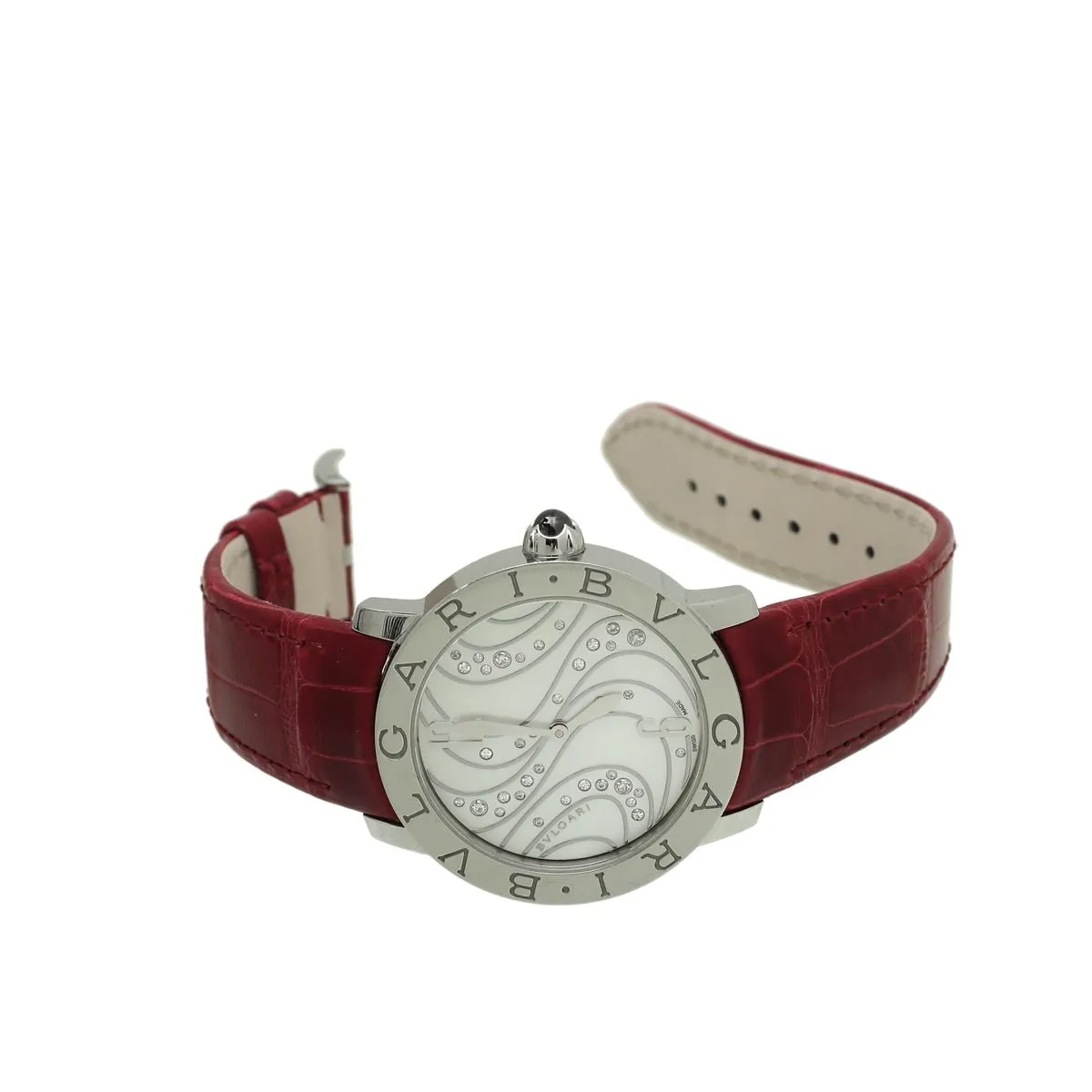 Bvlgari Bvlgari Burgundy Steel Diamond Watch
