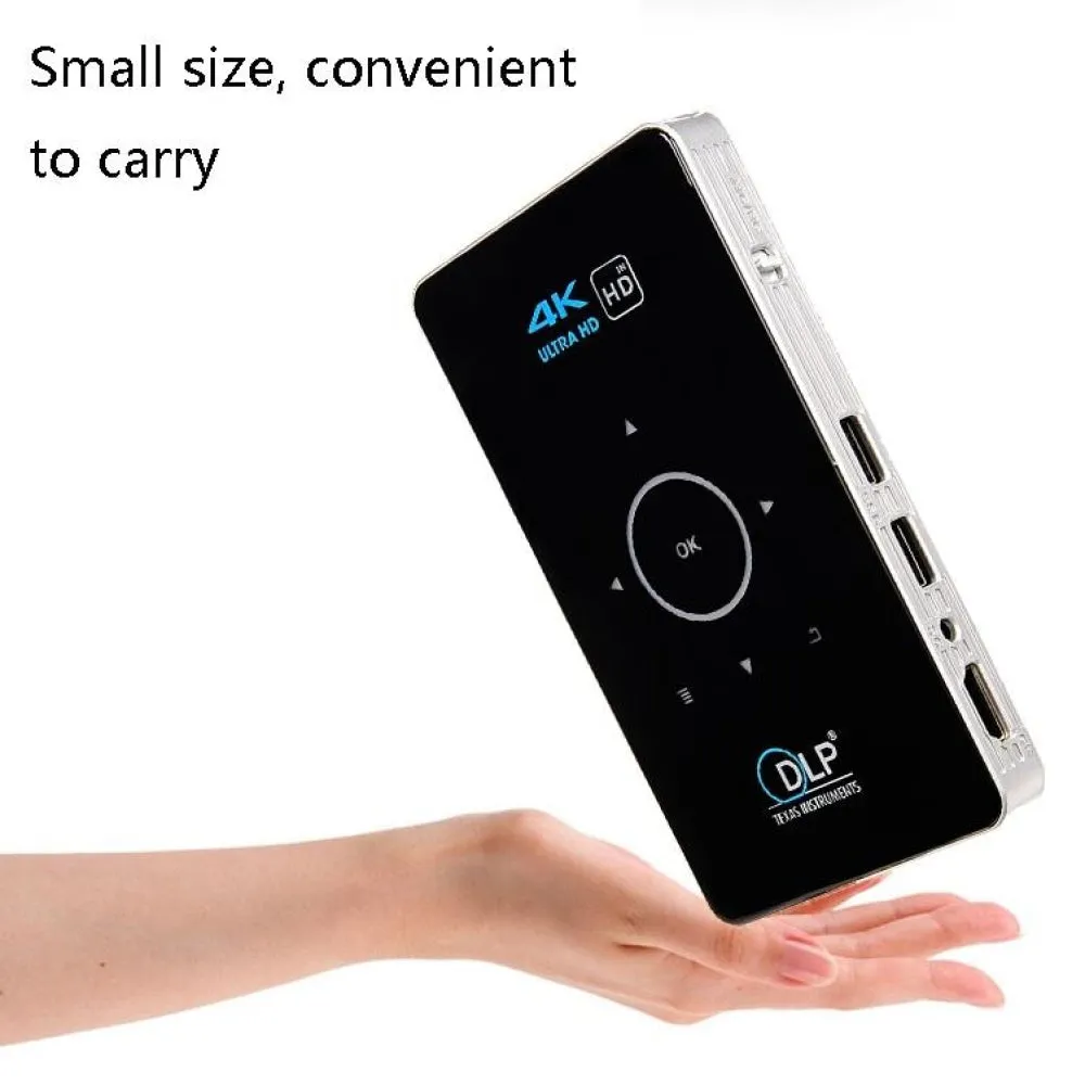 C6 2Gb   32Gb Android Smart Dlp Hd Projector Mini Wireless Projector Black