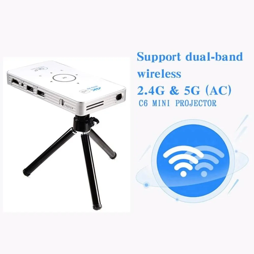 C6 2Gb   32Gb Android Smart Dlp Hd Projector Mini Wireless Projector Black