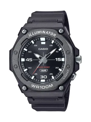 Casio Ana Heavy Duty Led Light 100M Water Resistant Water Resistant Black Face And Resin Band MW620H-1A