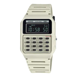 Casio Calculator Unisex Watch Digital Dial with Beige Resin Strap, CA-53WB-8BDF