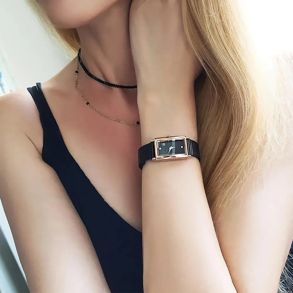 Casual Rectangle Case Quartz Watch